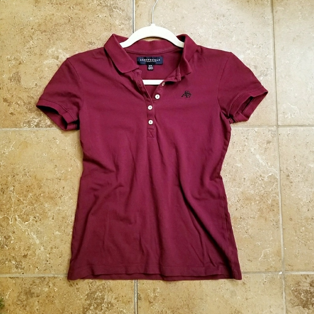 Aeropostale burgundy polo size m